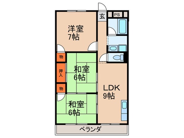 バ－ンフリ－ト真上の物件間取画像